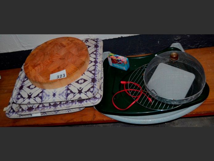 PATIO CHAIR CUSHIONS, CHOPPING BOARDS, TRAYS, etc