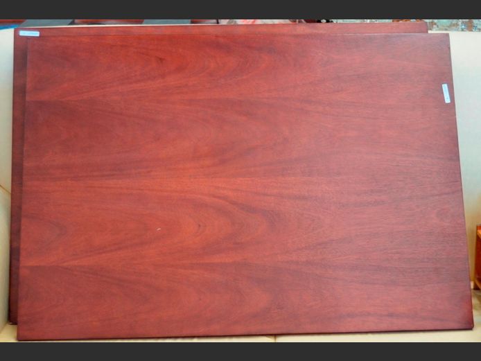 PAIR MAHOGANY WALL MOUNT SINGLE HEADBOARDS, 100 x 70cm