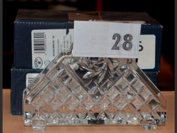 PAIR BOHEMIA CRYSTAL NAPKIN HOLDERS