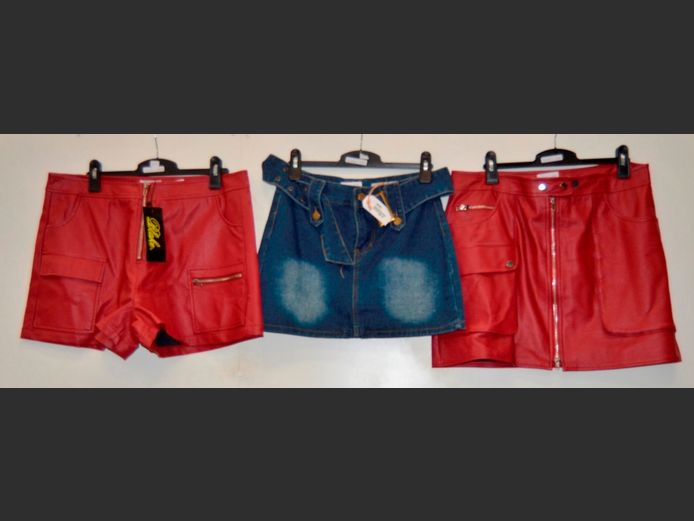 BLAKE & UNSEEN: 2 x MINI SKIRTS & 1 x PAIR OF SHORTS [Sizes Small & 16]