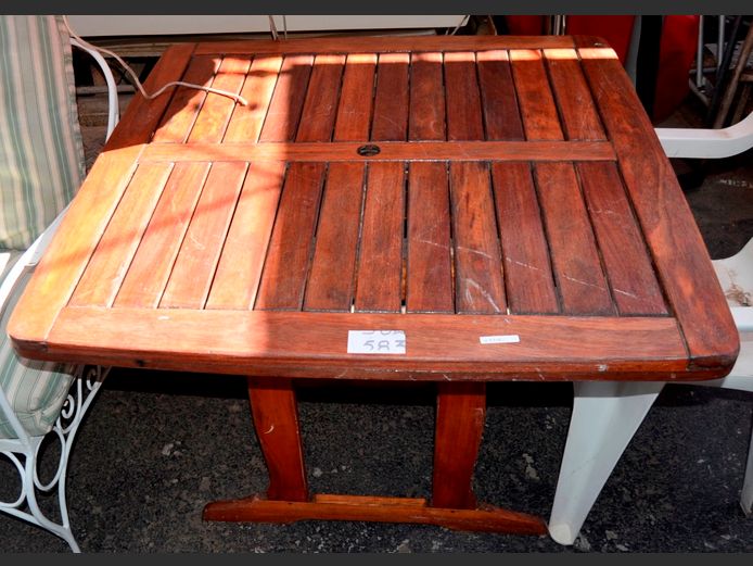 TEAK 4-SEATER PATIO TABLE, 95 x 93 x 71cm
