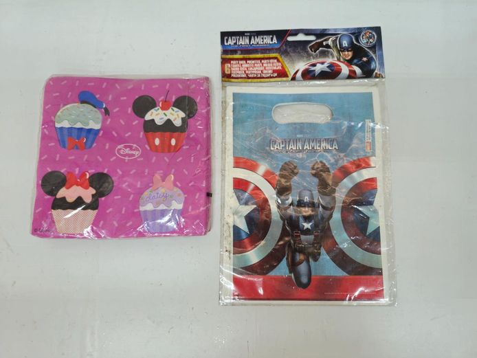 Disney Napkins & Marvel Captain America Party Bags