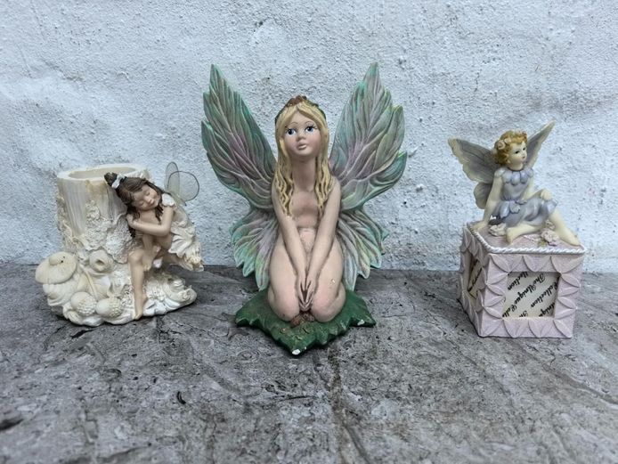 Collection of Three Decorative Fairy Statuettes & Trinket Container