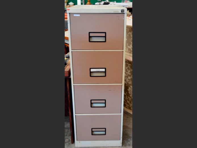 STEEL 2-TONE, 4-DRAWER FILING CABINET, 63 x 47 x 132cm [No key]
