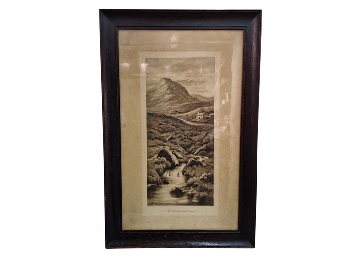 Limited No. 1513 S.J. Bentley Signed Lithogaph "Moel Shabod from Capel Garmon"