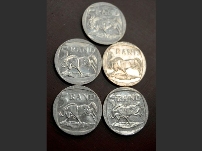 LOT OF 5: MANDELA R5 COINS [2000]