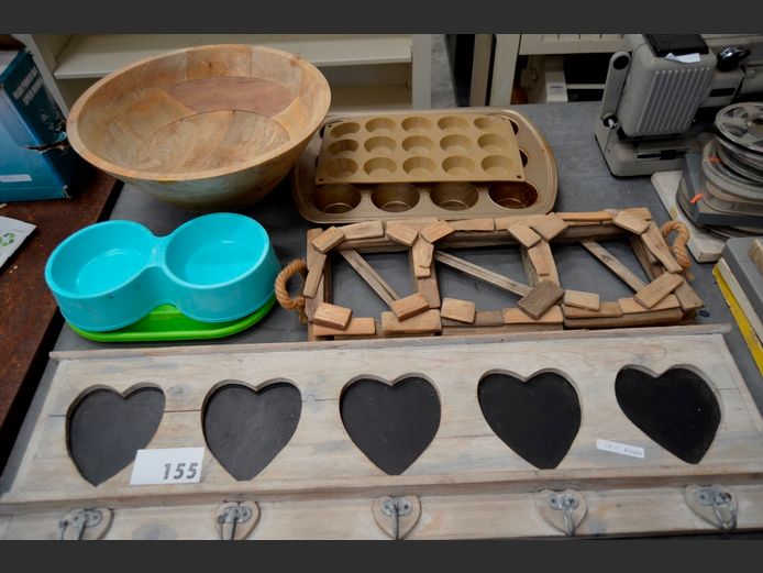 WALL MOUNT COAT HOOK, WOODEN FRUIT BOWL, etc