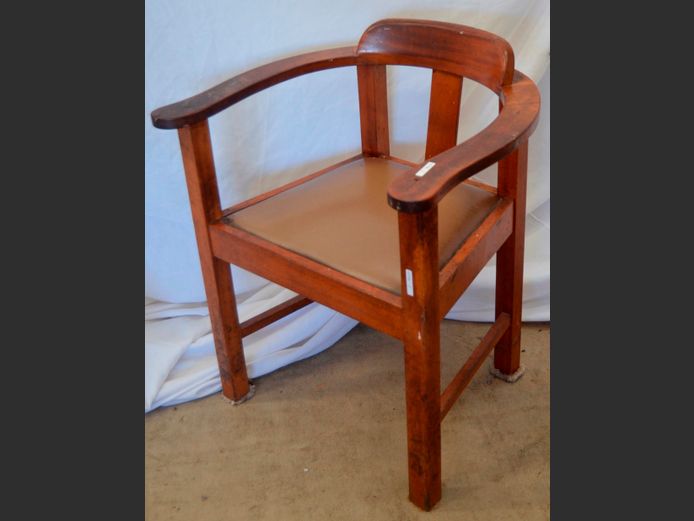 SAPELE MAHOGANY CAPTAIN'S CHAIR [Seat needs re-upholstering]