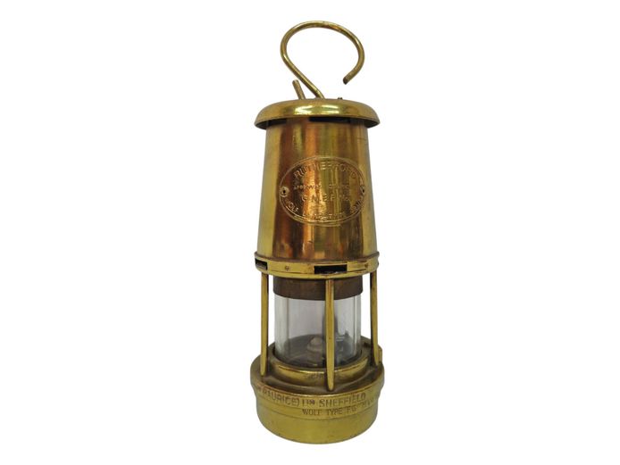 Vintage The Wolf Safety Lamp Co. Brass Miner’s Flame Safety Lamp