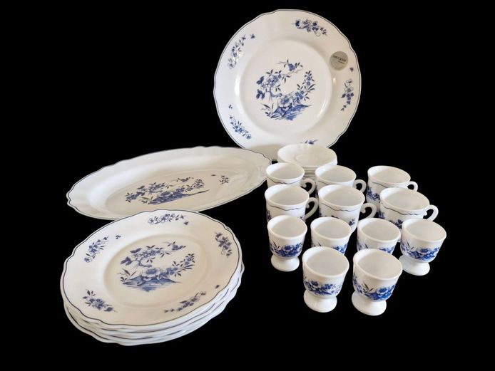 Vintage French Arcopal Opal Glass Dinnerware