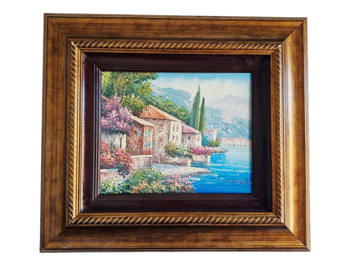 Majestic Mediterranean Seascape Oil Painting | Signed