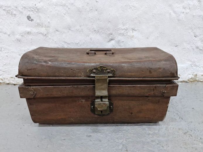 Vintage Metal Deed Box / Document Lock Box