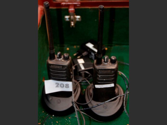 SET OF 2 MOTOROLA DP1400 TWO-WAY RADIOS WITH CHARGERS [Untested]