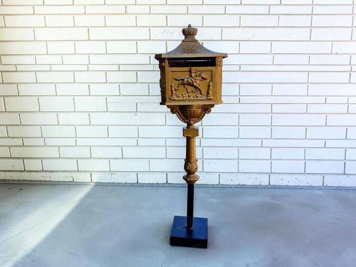 Antique Victorian Cast Iron Pedestal Post Box
