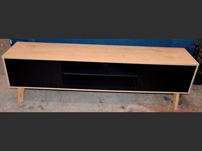 MAPLE FOIL 2-DOOR, 2-TIER TV STAND, 175 x 36 x 53cm