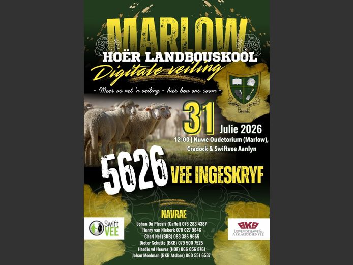 MARLOW HOËR LANDBOUSKOOL DIGITALE VEILING