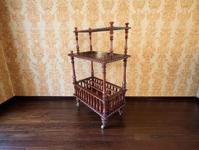 Victorian Walnut Music Canterbury Whatnot