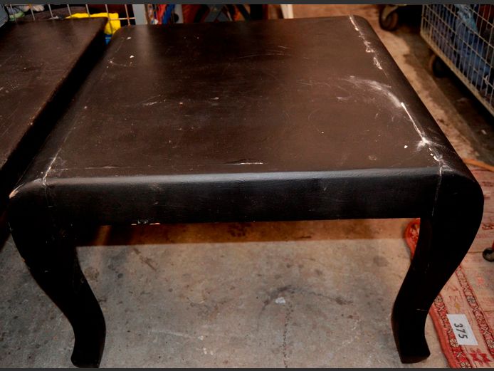 BLACK PAINTED COFFEE TABLE, 66 x 66 x 45cm [Needs re-painting]