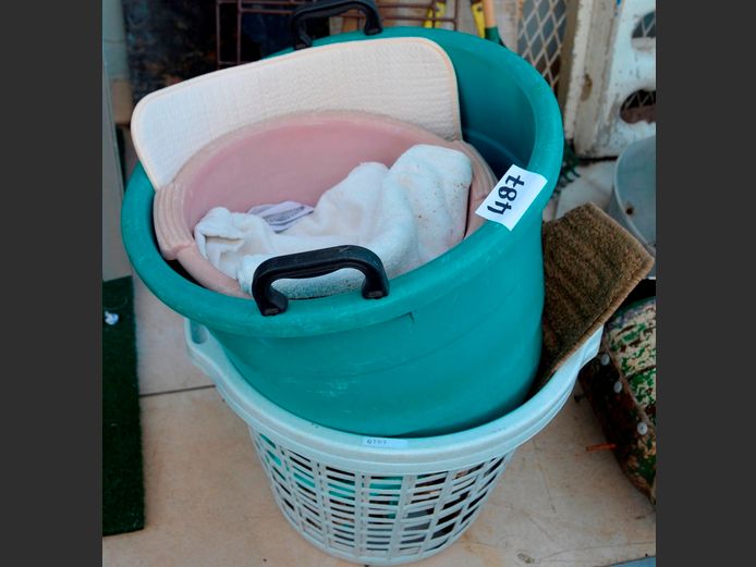 LAUNDRY BASKETS, MATS, etc