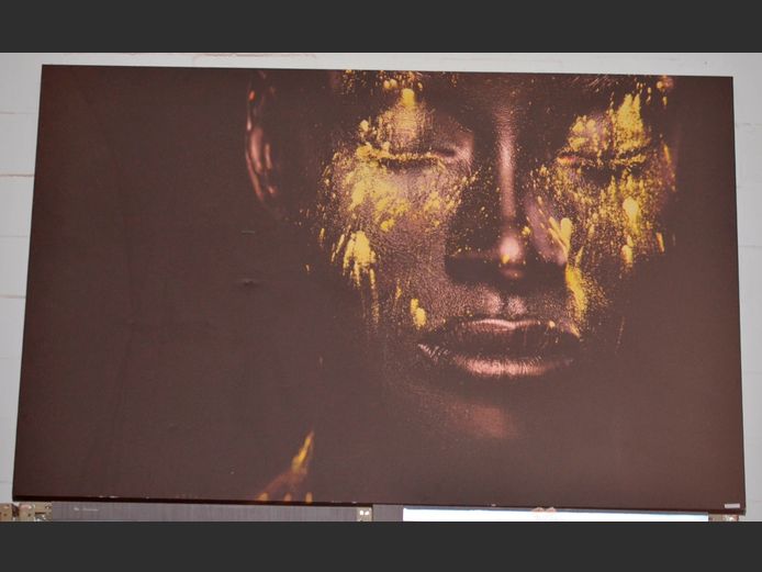 LARGE UNFRAMED PRINT ON CANVAS "LADY", 218 x 150cm