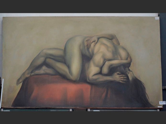 LARGE PAINTING ON CANVAS, 179 x 119cm