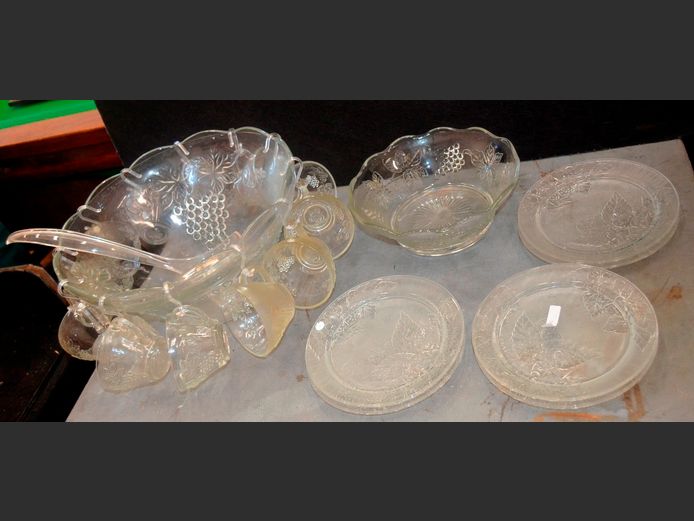 PUNCH BOWL SET, CAKE PLATES, etc