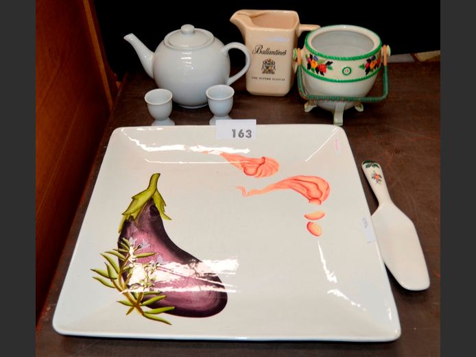 LARGE WHITE PLATTER, 40cm x 40cm [Chipped], TEAPOT, JUG, etc