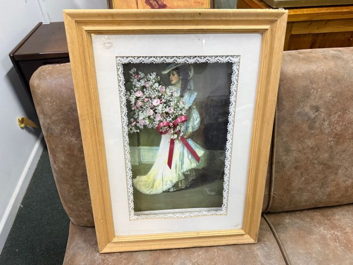 2 x Flower Framed Art & 3D Box Art 