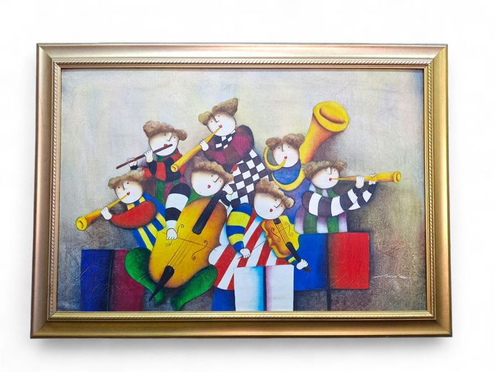 Joyce Roybal "Whimsical Young Orchestra" Painting