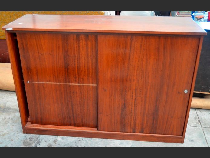 IMBUIA SLIDING DOOR CREDENZA, 135 x 45 x 92cm [Scratched]