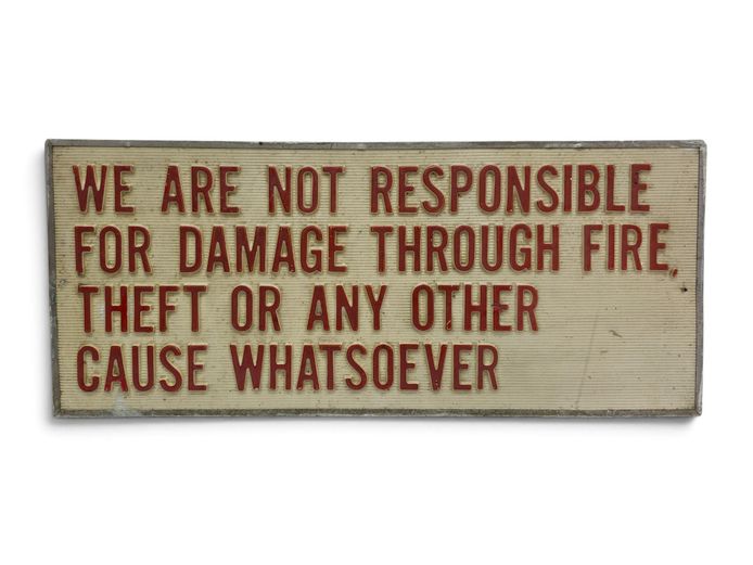 Vintage Industrial Disclaimer Notice Sign
