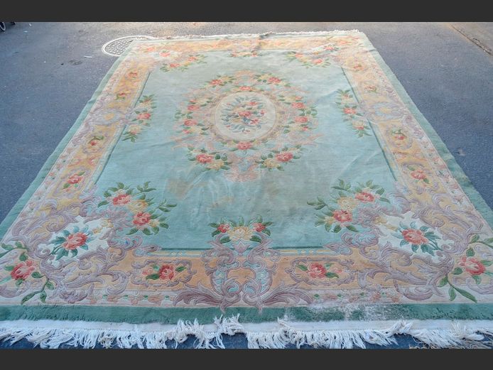 CHINESE CARPET, 370 x 270cm [Stained & damaged]