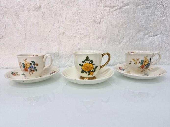 Vintage Lot of Porcelain Teacups including Royal Doulton Bone China & Grindley England