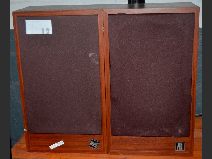 PAIR VINTAGE AR SPEAKERS, 24 x 16 x 42cm [Untested]