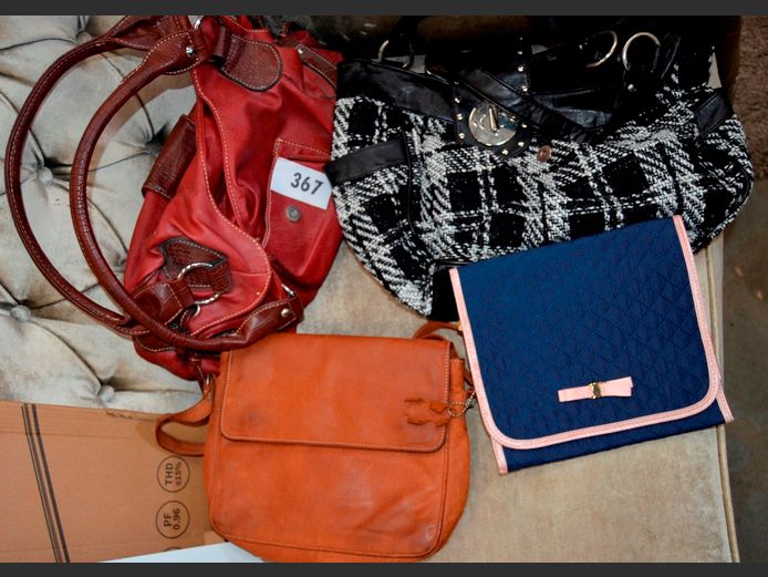 RED & BROWN LEATHER HANDBAGS & OTHERS
