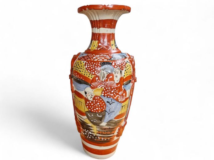 Antique Japanese Satsuma Pottery Vase Signed