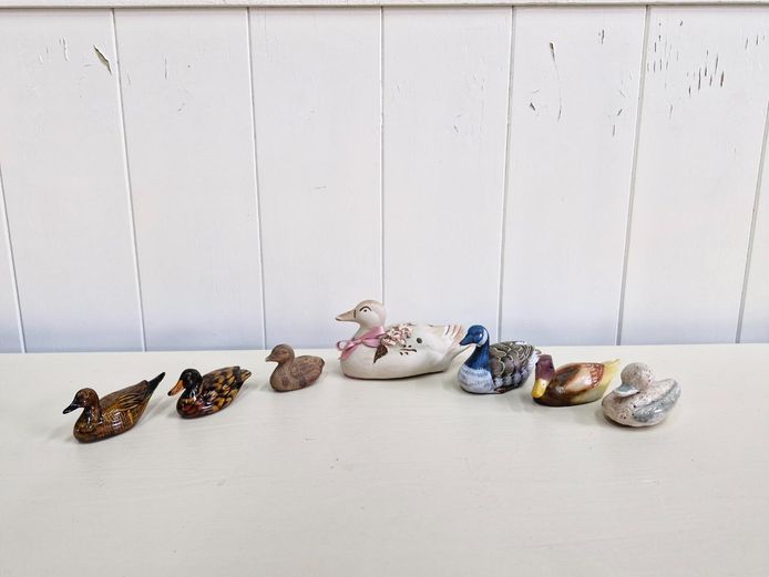Set of 7 Miniature Waterfowl & Duck Figurines Collection 