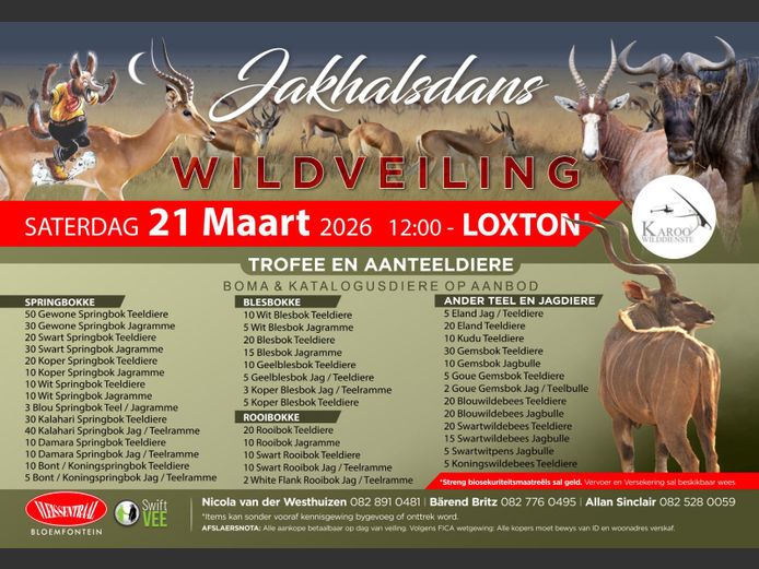 JAKHALSDANS & GASVERKOPER WILDVEILING