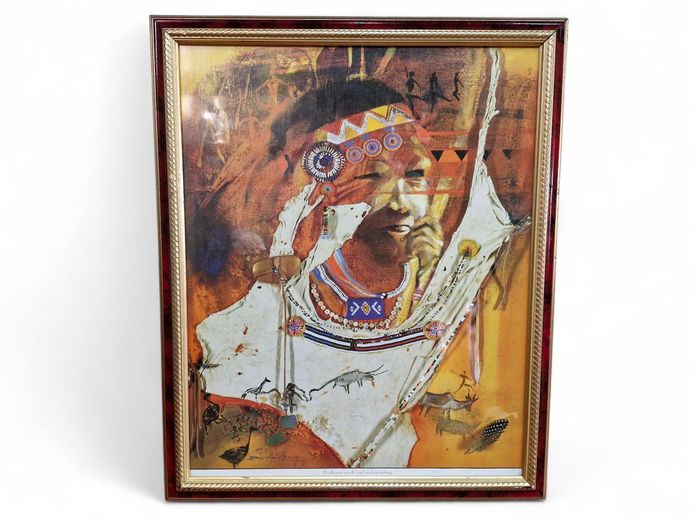 Derric Van Rensburg "Bushman Youth and Rock" Framed Print