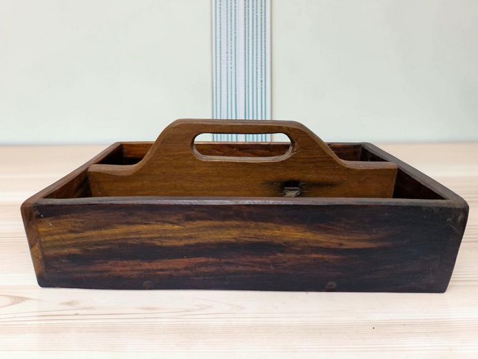 Vintage Knysna Swarthout Double-Compartment Trug & Table Caddy