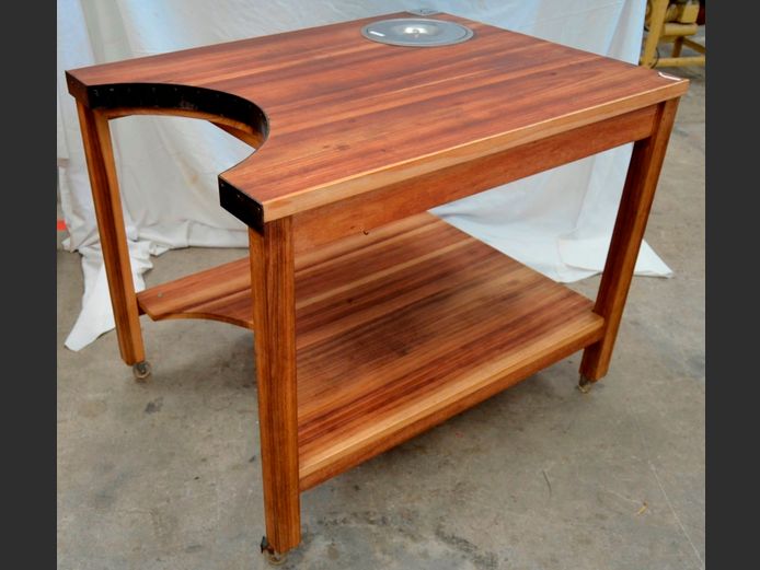 "MY BUTHERS BLOCK" BLACKWOOD BUTCHER'S BLOCK ON CASTORS, 100 x 80 x 82cm