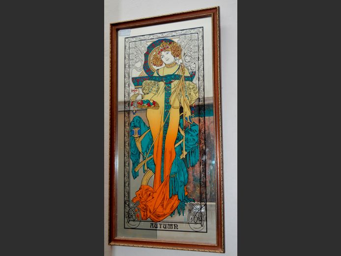 FRAMED AUTUMA MIRROR, 82 x 42cm