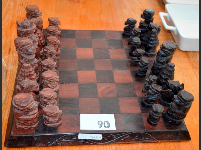 CARVED CHESS SET, 37 x 37cm [1 Piece needed]