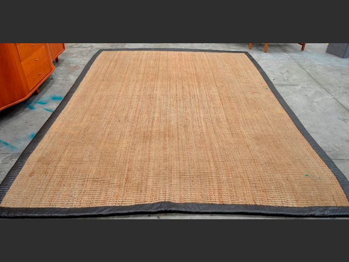 COIR CARPET, 355 x 265cm [Worn in places, needs a good clean]