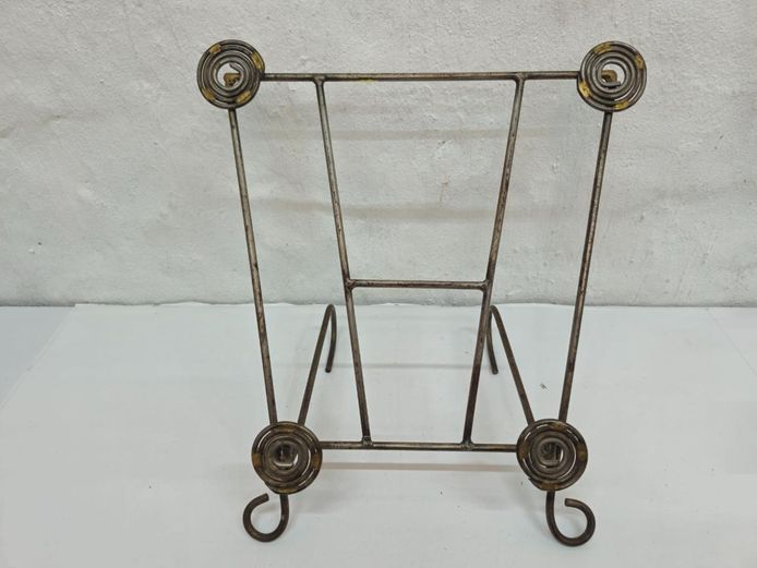 Vintage Hand-Wrought Iron Tabletop Display Easel & Book Stand