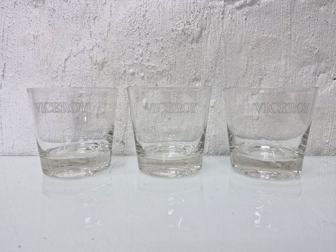 Vintage Viceroy Etched Glass Tumblers
