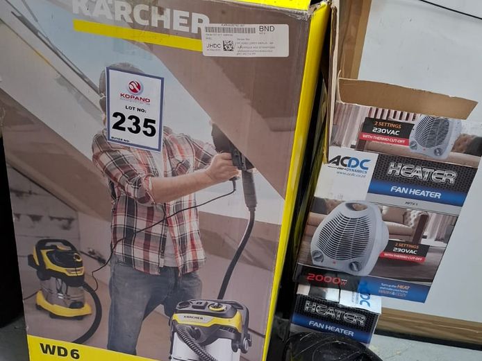 Karcher vacuum, 2 x fan heaters & kettle