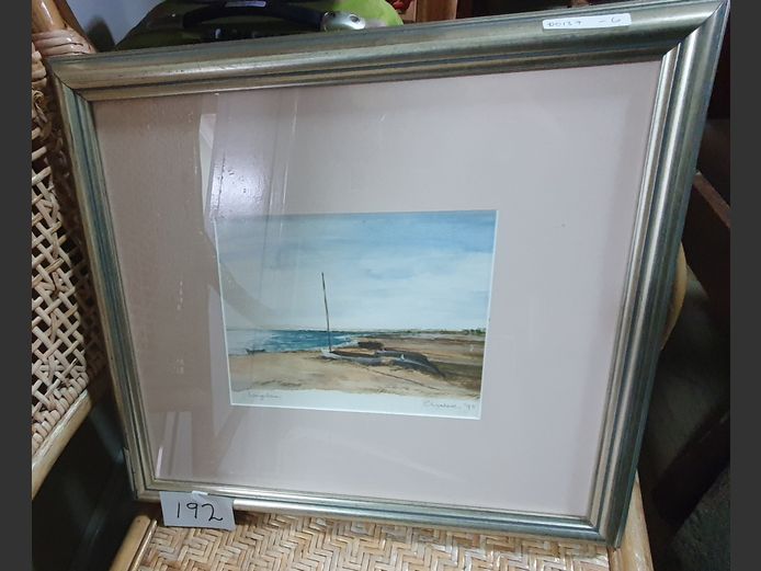 FRAMED WATER COLOUR "LANGEBAAN" SIGNED ELIZABETH, 20 x 16cm