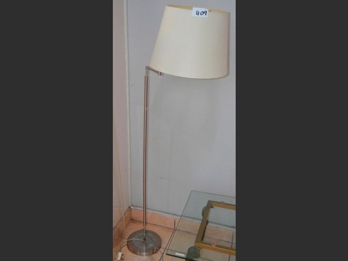 CHROME FLOOR LAMP WITH SHADE, 158cm High