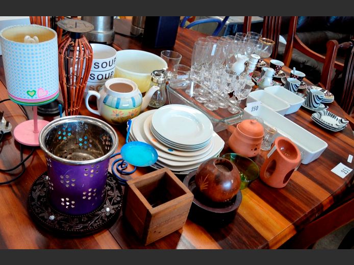 DEMITASSE CUPS & SAUCERS, DINNER PLATES, SOUP MUGS, WINE GLASSES, etc